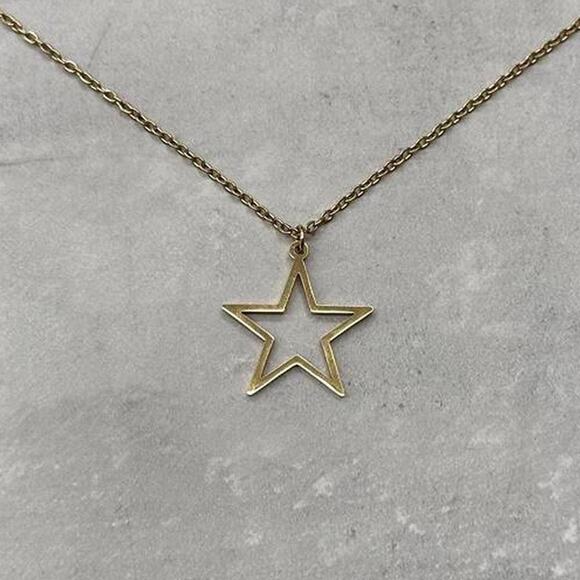 Y2k gold star necklace chain MENS - Picture 1 of 3